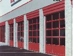 Garage Door - Commercial Aluminum+Glass Red Overhead Garage Door